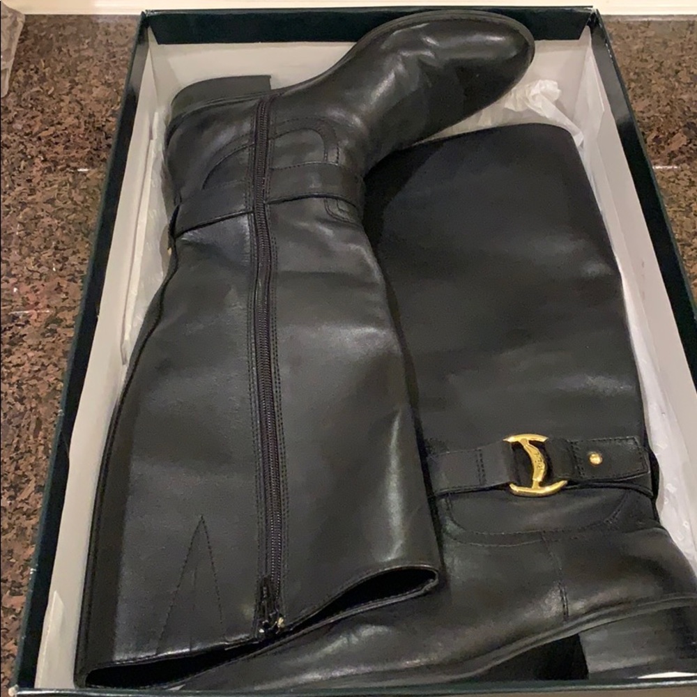 Ralph Lauren black riding boots size 6
